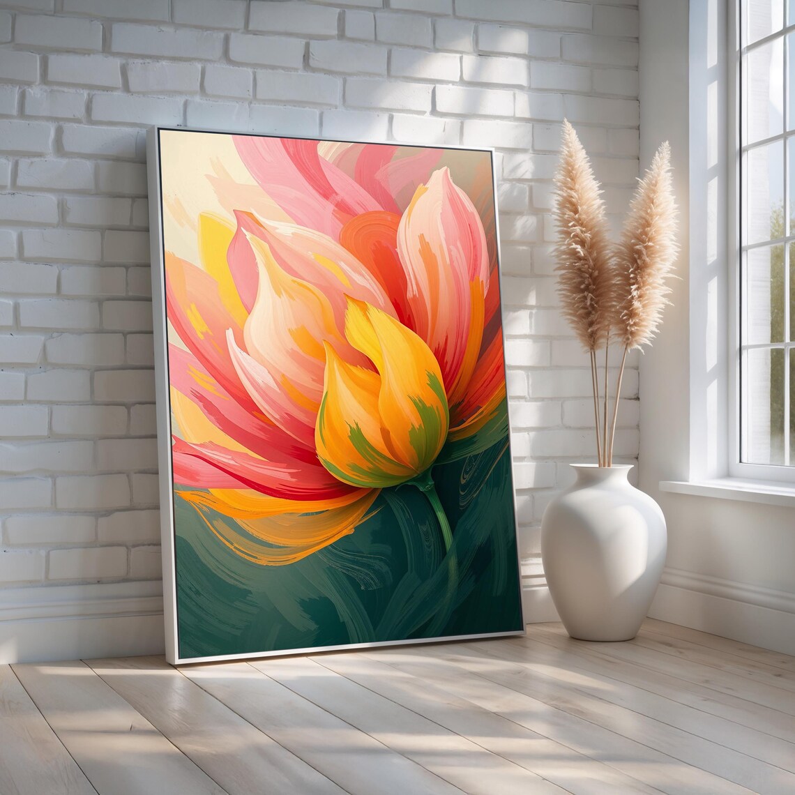 Abstract Floral Art Print, Modern Botanical Decor