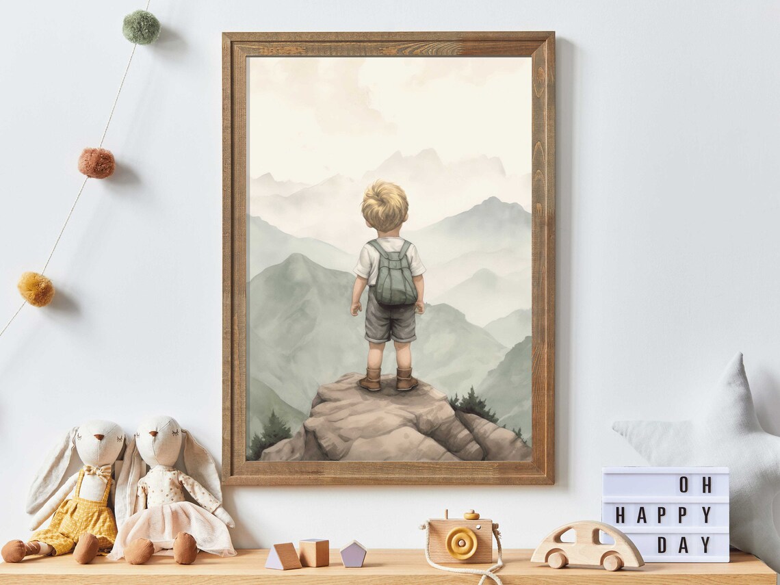 Adventure Toddler Decor, Rustic Nursery Art Print