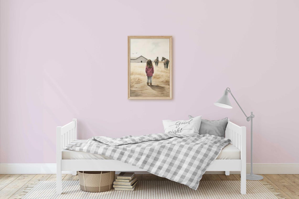 Horse Nursery Art Horse Gift For Girl Horse Stable Art Equestrian Girls Room Horse Lover Art Horse Decor Girls - Image 3