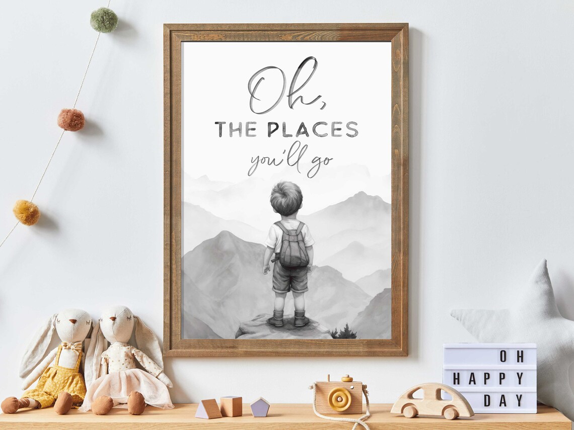 Oh The Places You'll Go Nursery Quote Art Print