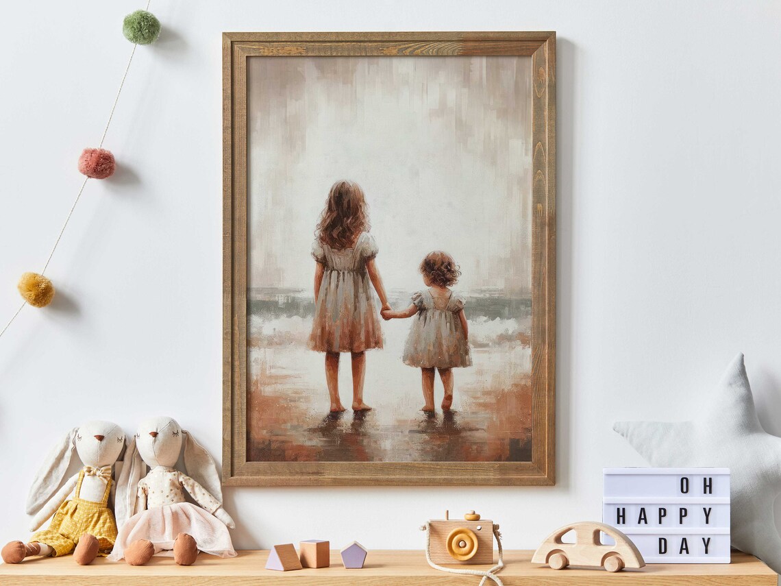 Vintage Sister Painting Sisterhood Art Print - Image 3
