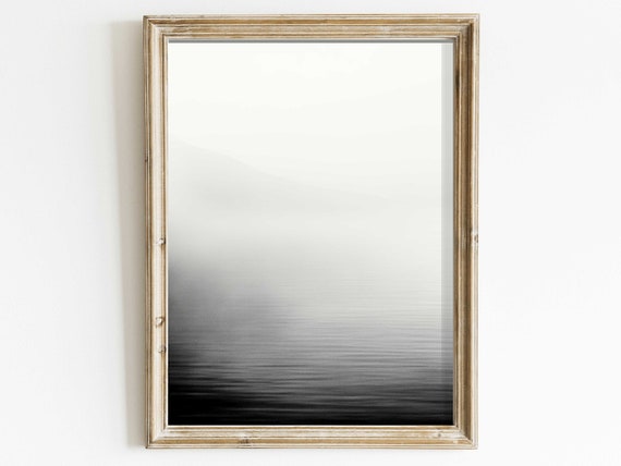 Abstract Watercolor Lake Mountain Art Print