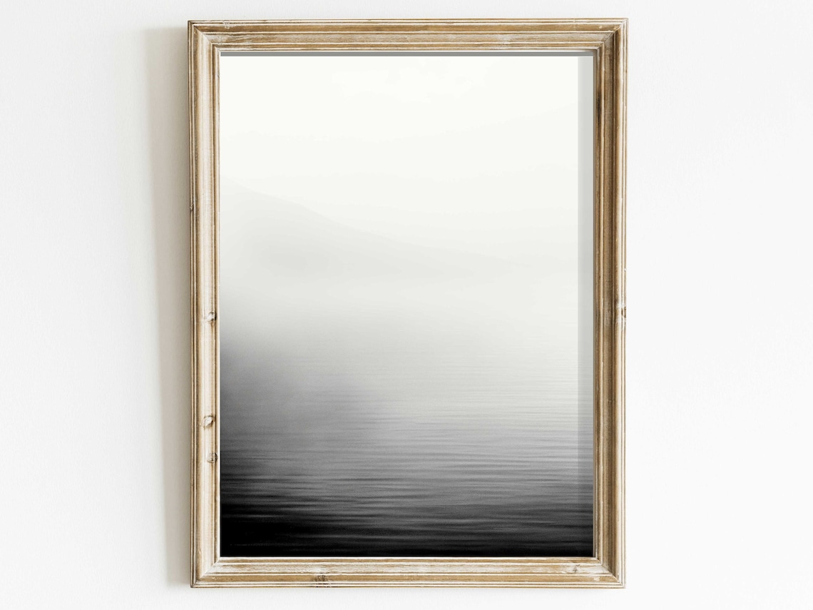 Abstract Watercolor Lake Mountain Art Print