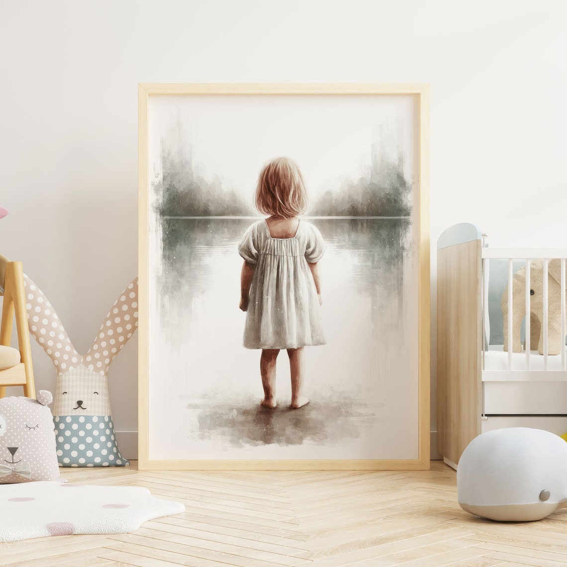 Girl By The Lake Nursery Decor Beach Nursery Art Lake Nursery Art Girls Adventure Art Girls Bedroom Wall Decor Girl Wall Art - Image 2