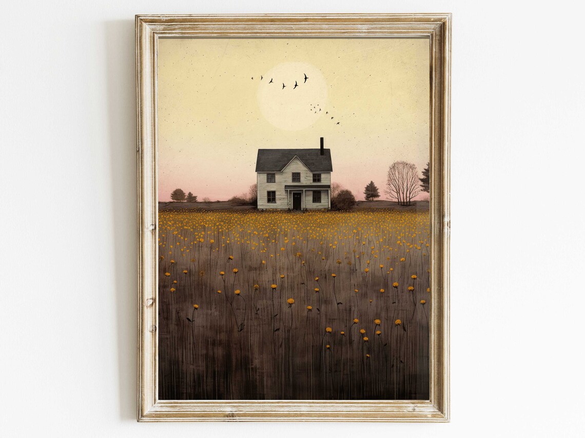 Country House Countryside Landscape Art Print