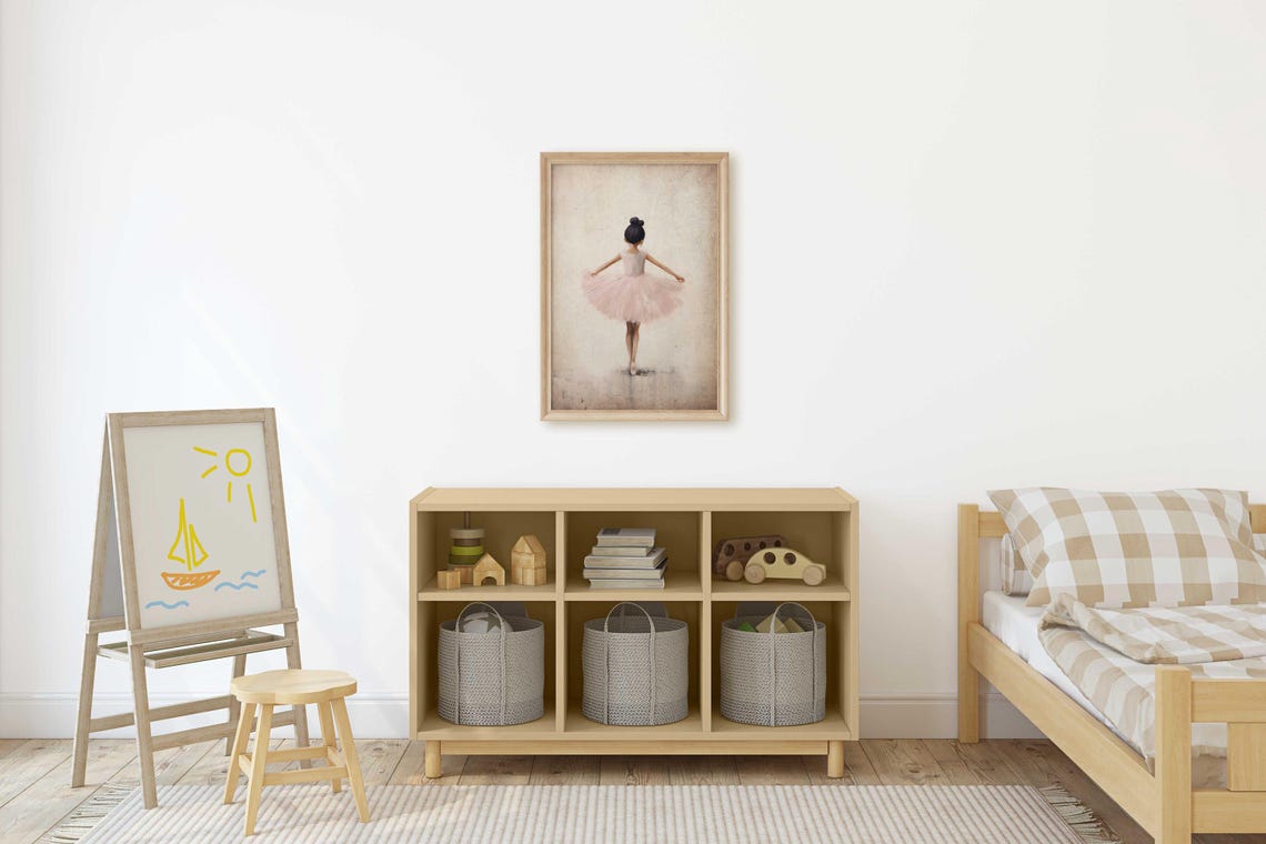 Ballet Nursery Art Ballerina Nursery Decor Pink Girls Room Ballet Dancer Painting Ballerina Print Girl Wall Art - Image 2
