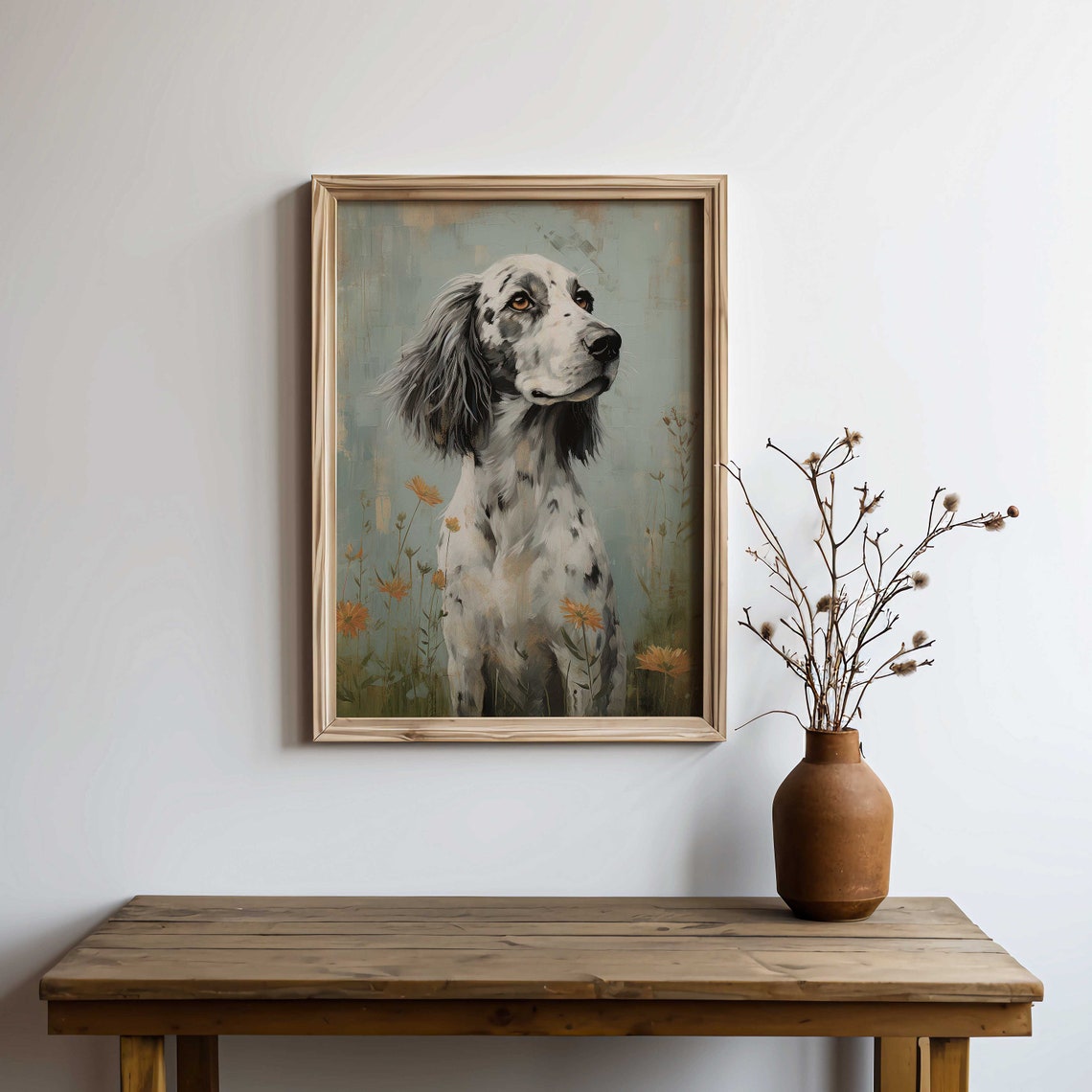 English Setter Art Print English Setter Painting Vintage Dog Decor Dog Portrait Painting English Setter Owner Gift Dog Art - Image 2