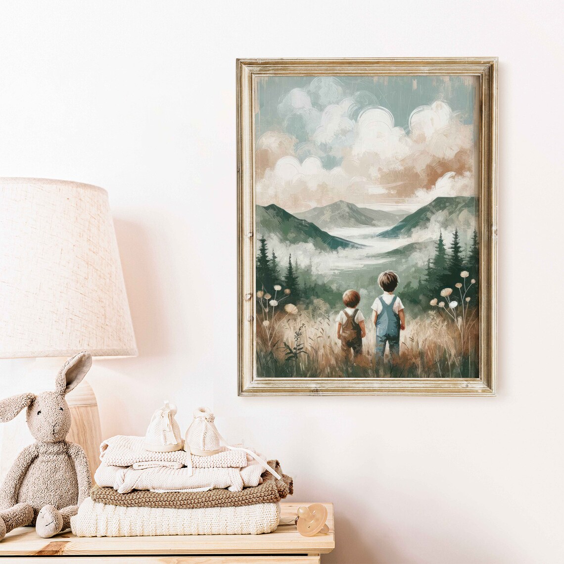 Brothers Adventure Nature Mountain Art Print - Image 2