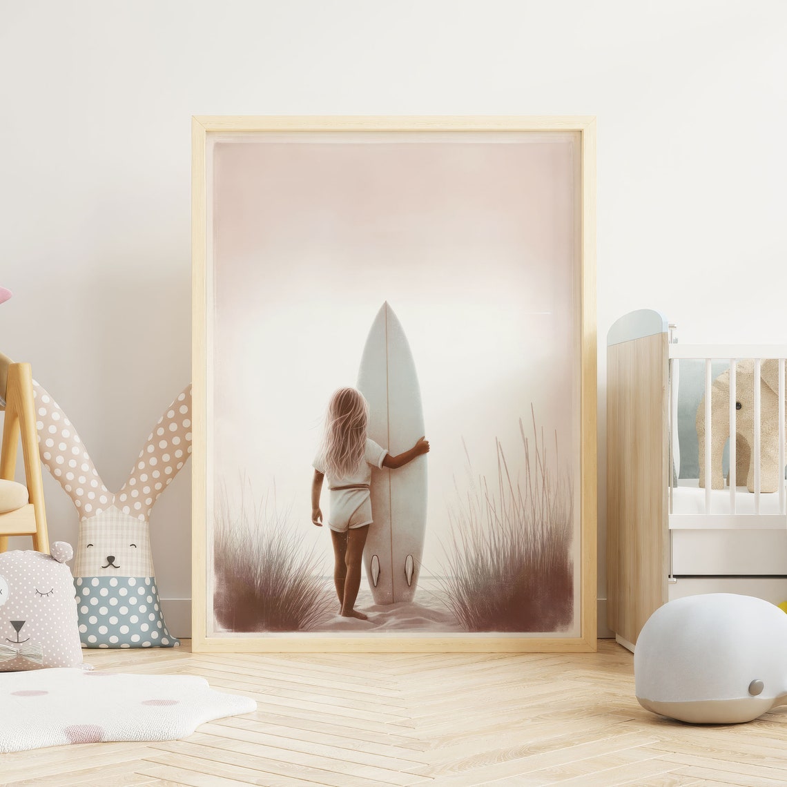 Surfing Nursery Decor Girl Art Print - Image 2