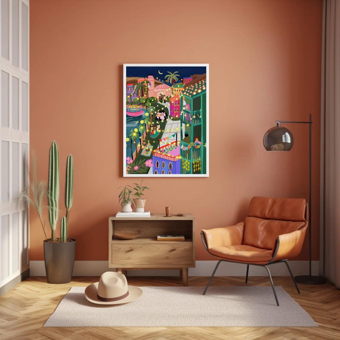Eid In Marrakech Night Market Lanterns Lights Crescent Moon Poster - Image 2