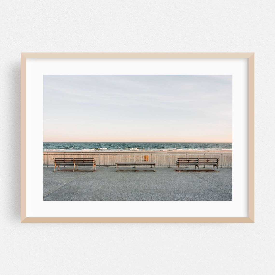 Queens New York Beach Travel Poster, Minimalist