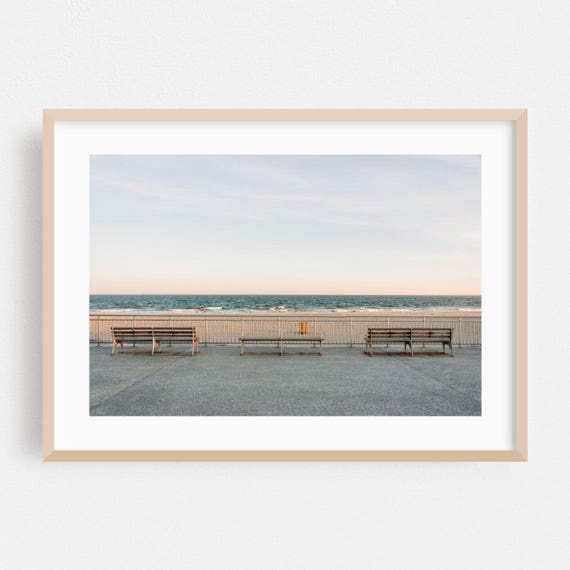 Queens New York Beach Travel Poster, Minimalist