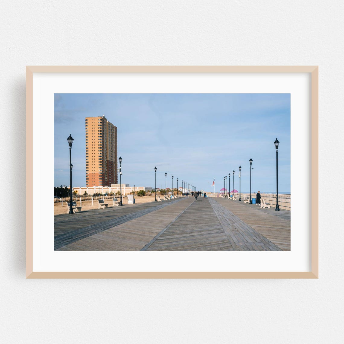 Asbury Park Boardwalk Lampposts Beachside Photography Poster