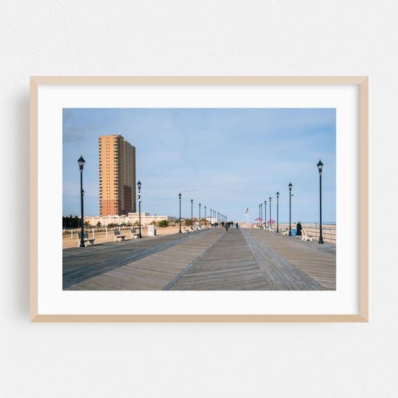 Asbury Park Print New Jersey Wall Art Boardwalk Framed Beach Home Decor Coastal Poster Ocean Fine Cityscape Architecture