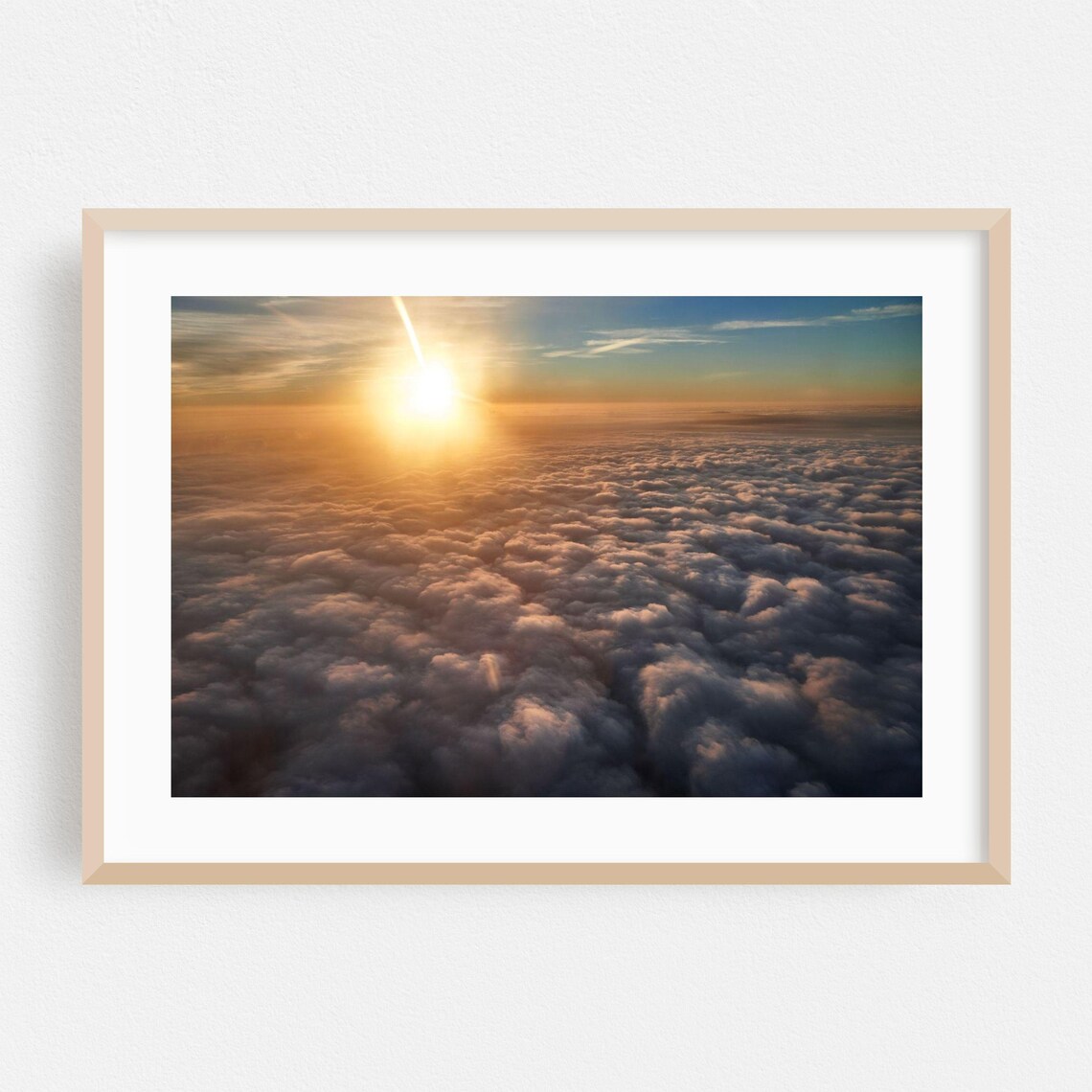 Sunrise Breaking Over an Endless Sea of Clouds Aerial Photo Poster