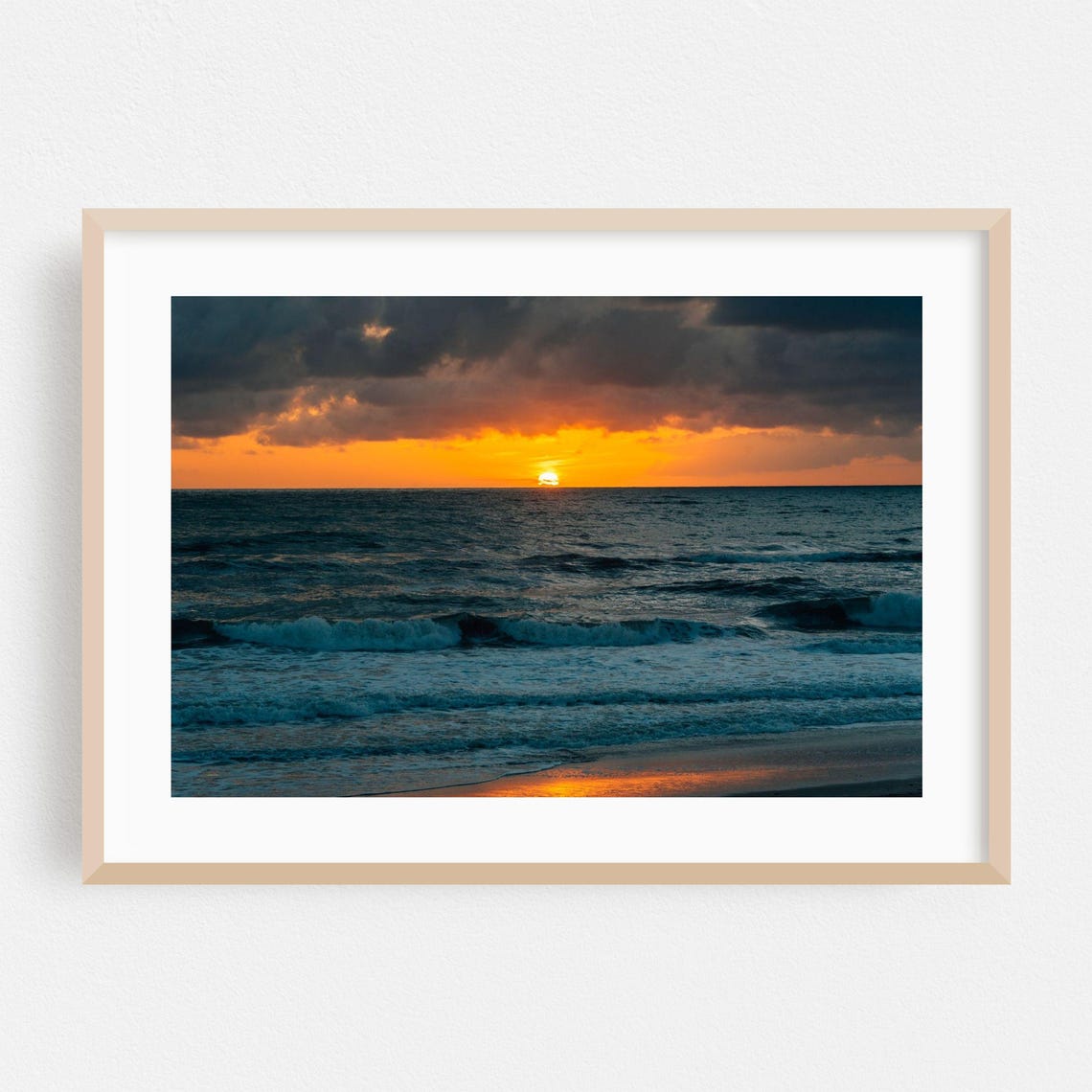 Del Mar Ocean Sunset Photo Dramatic Waves Golden Hour Beach Wall Art