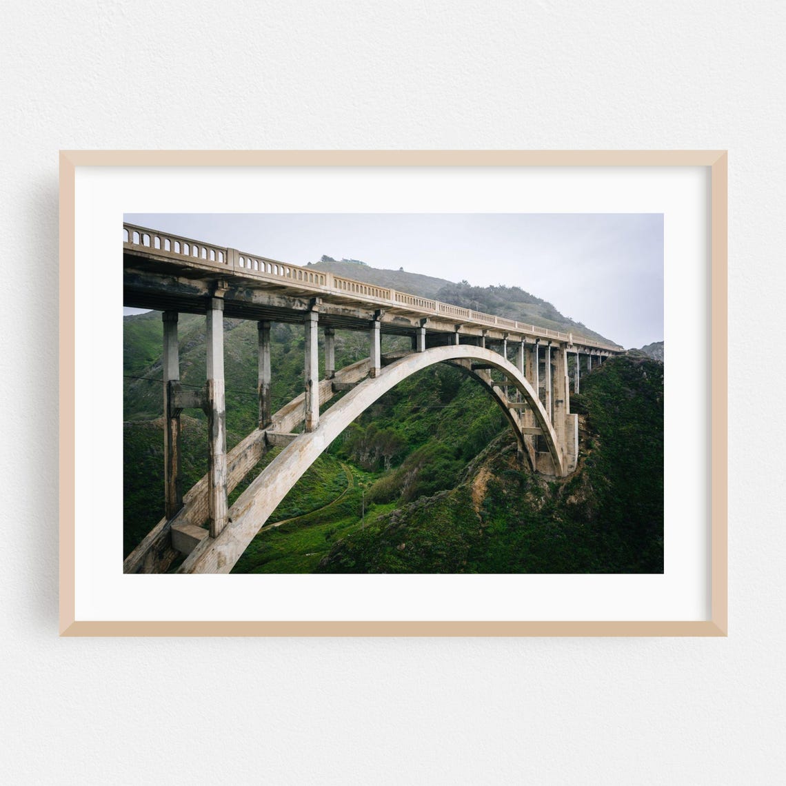 Big Sur Bixby Creek Bridge Arched Over Green Coastal Ravine Poster