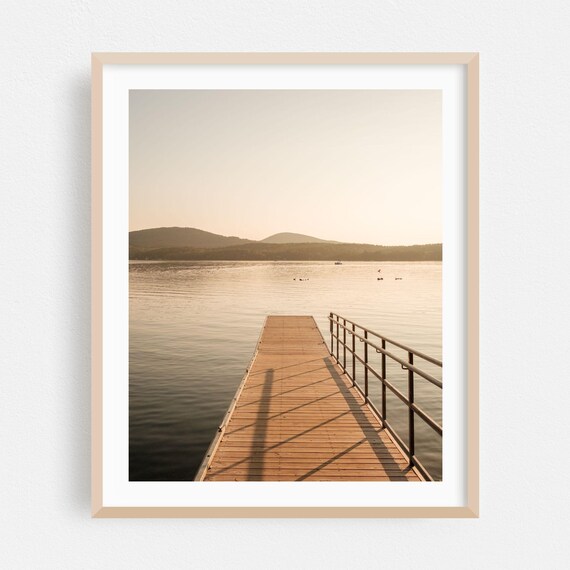 Westmore Vermont Lake Dock Sunset Golden Hour Photography Poster