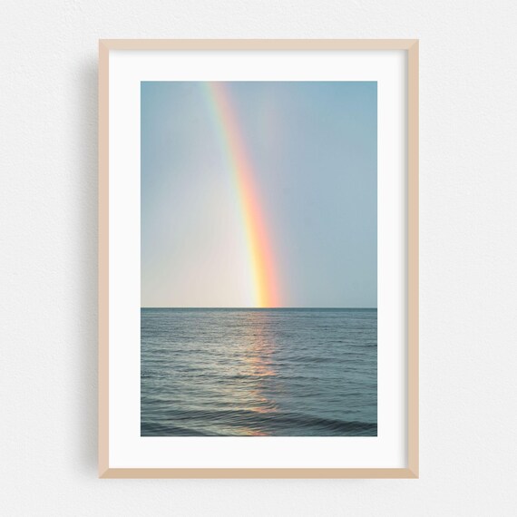 Ocean Rainbow Seascape Minimal Pastel Photography Fine Art Print