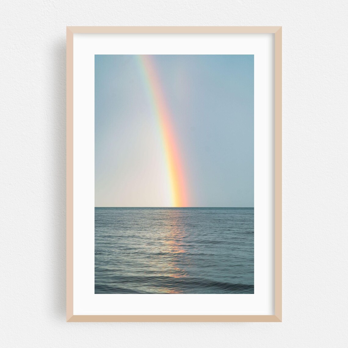 Ocean Rainbow Seascape Minimal Pastel Photography Fine Art Print