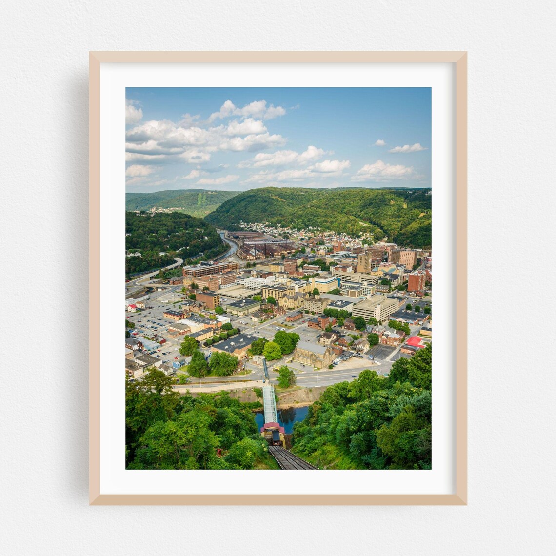 Johnstown Pennsylvania River Valley Aerial Fine Art Photo Poster