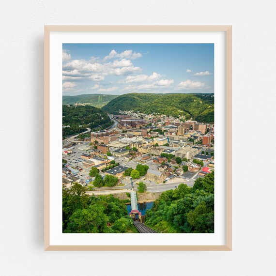 Johnstown Pennsylvania River Valley Aerial Fine Art Photo Poster