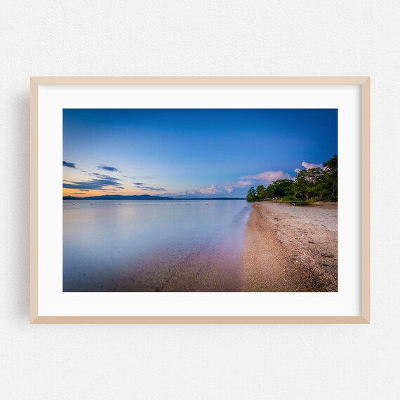 New Hampshire Lakeside Sunset Beach Fine Art Photography Poster