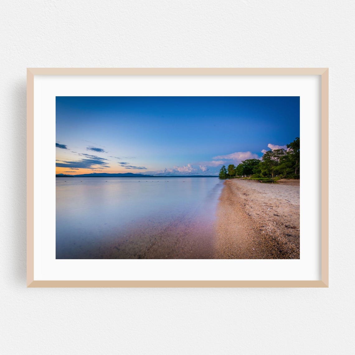 New Hampshire Lakeside Sunset Beach Fine Art Photography Poster