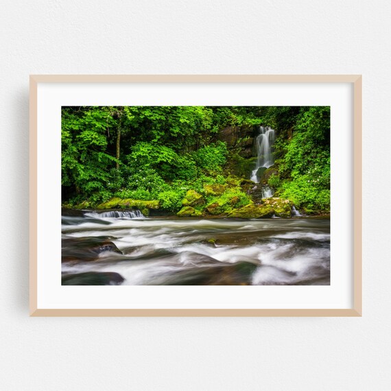 Forest Waterfall River Long Exposure Nature Photography Wall Poster