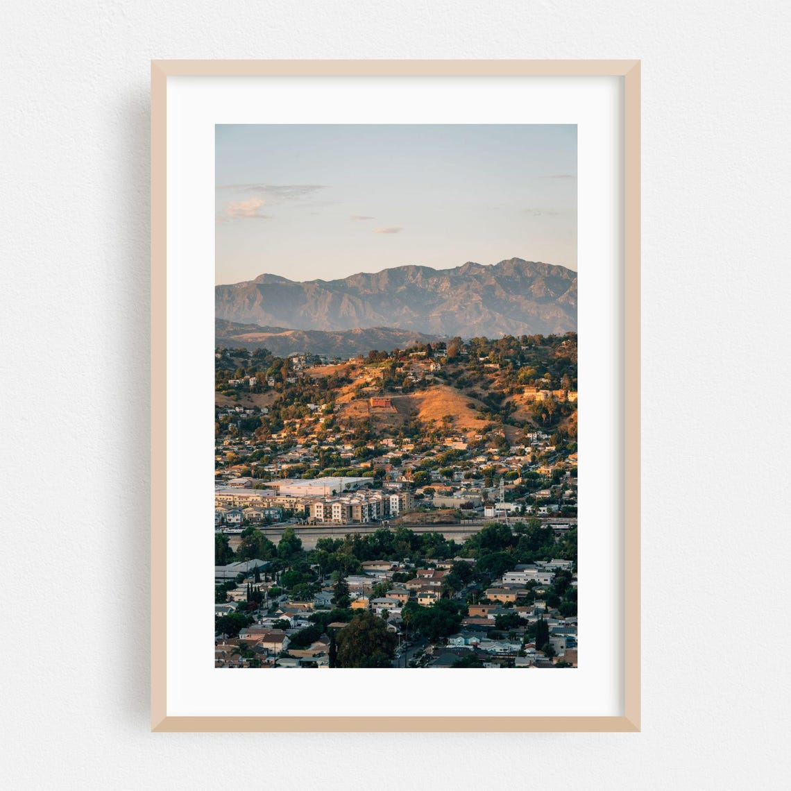 Los Angeles Dusk City Hills San Gabriel Mountains Photo Print