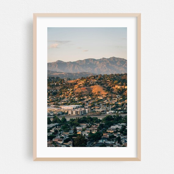 Los Angeles Dusk City Hills San Gabriel Mountains Photo Print