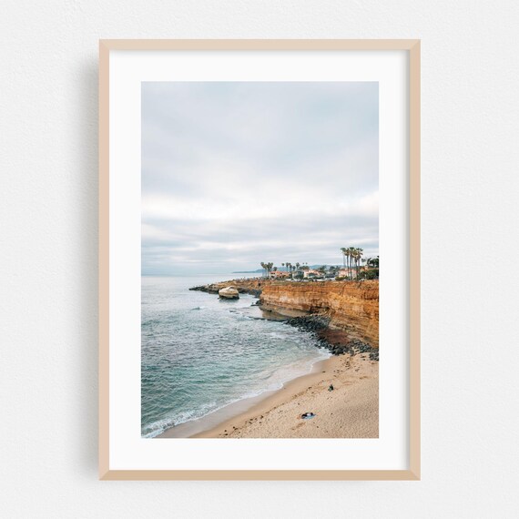 Scenic San Diego Sunset Cliffs Beach Palm Trees Ocean View Poster
