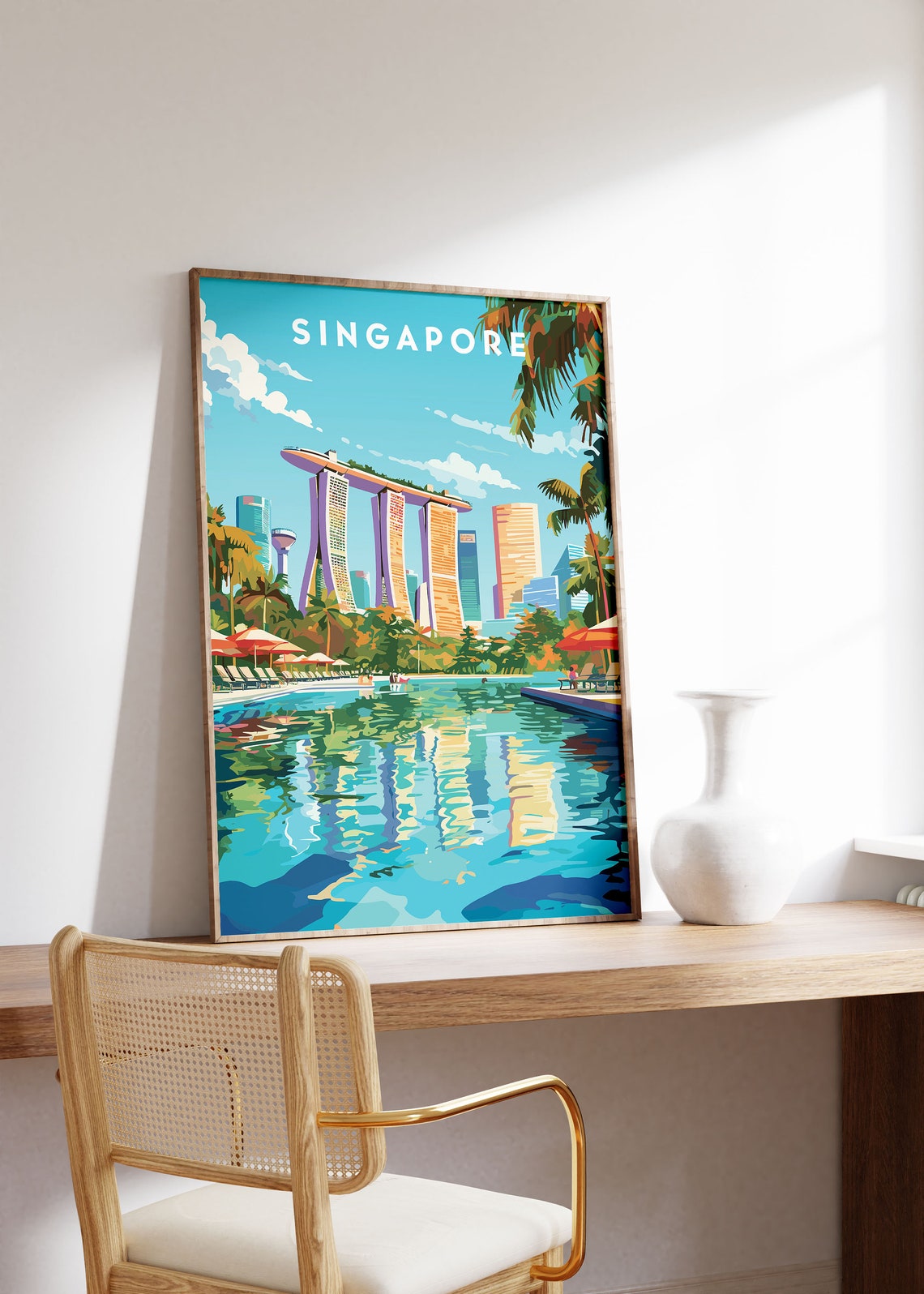 Singapore Print Singapore Poster Singapore Art Print Singapore Wall Art Singapore Gifts Singapore Travel Art Singapore Gift - Image 2