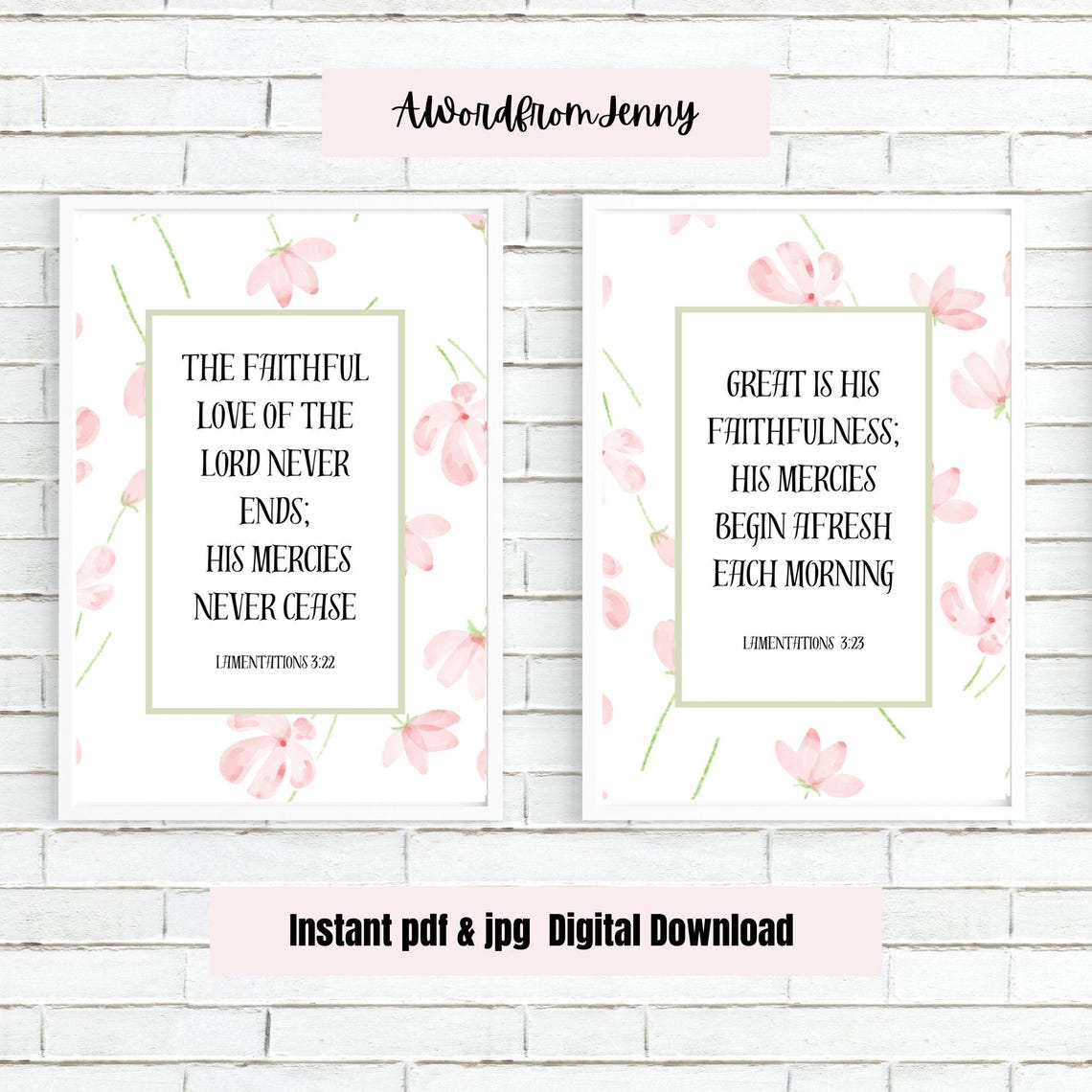 Lamentations 3 22 23 Great Is His Faithfulness Duo Poster Set - Image 3