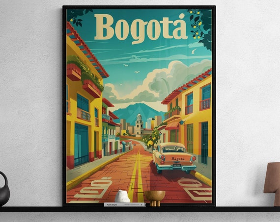 Bogot Poster Colorful Vintage Wall Art Home Decor Unique Gift For Travel Lovers
