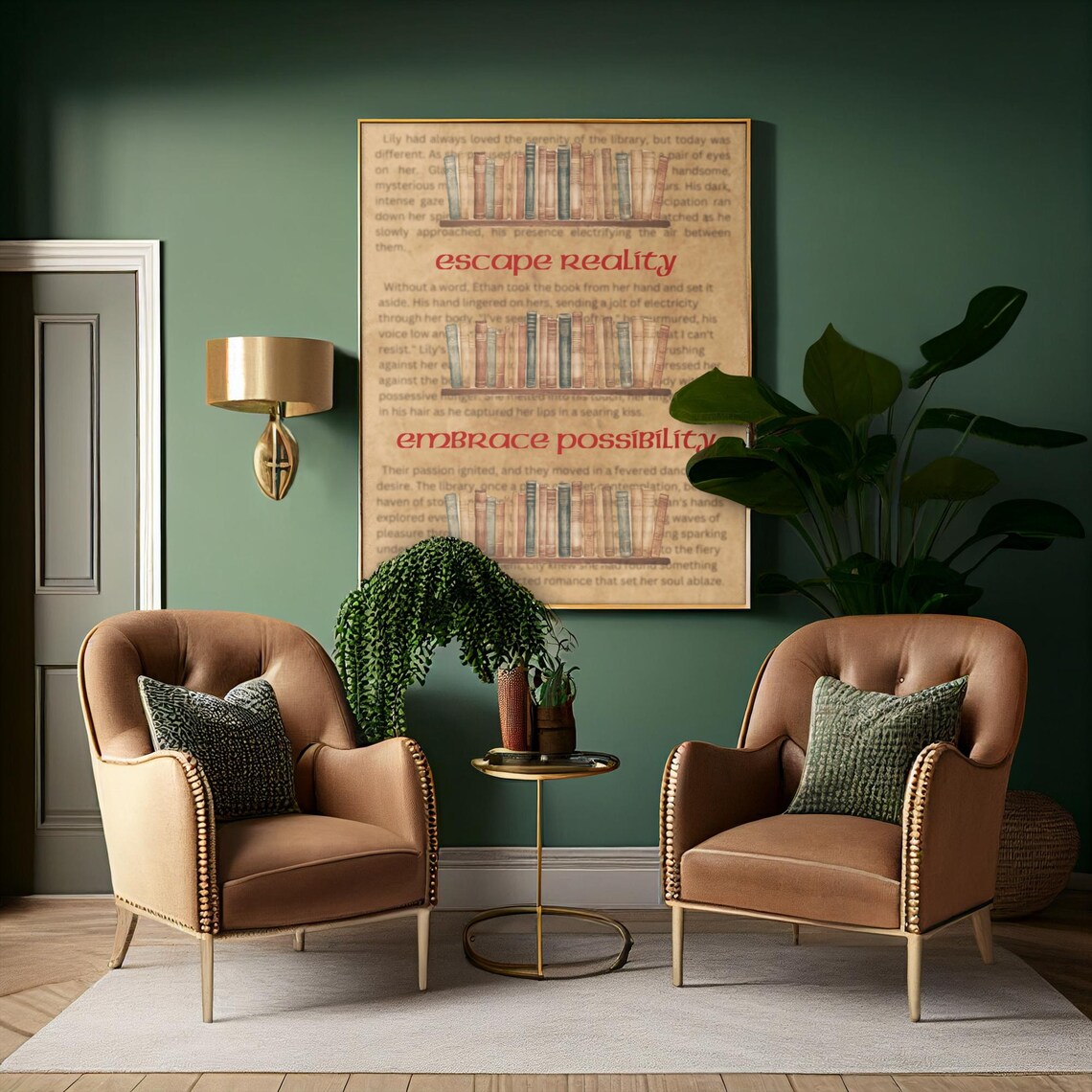 Book Lovers Library Escape Reality Embrace Possibility Quote Art Poster - Image 4