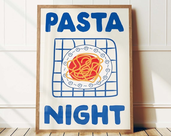 Pasta Night Retro Italian Food Poster Print