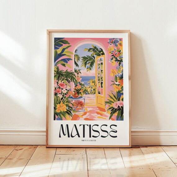 Henri Matisse Print Colorful Mediterranean Garden Poster Aesthetic Floral Wall Art Vibrant Coastal Decor Modern Art Gift Idea For Home