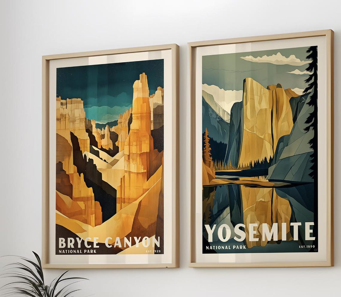 Bryce Canyon National Park Hoodoos Starry Night Cubist Poster - Image 4
