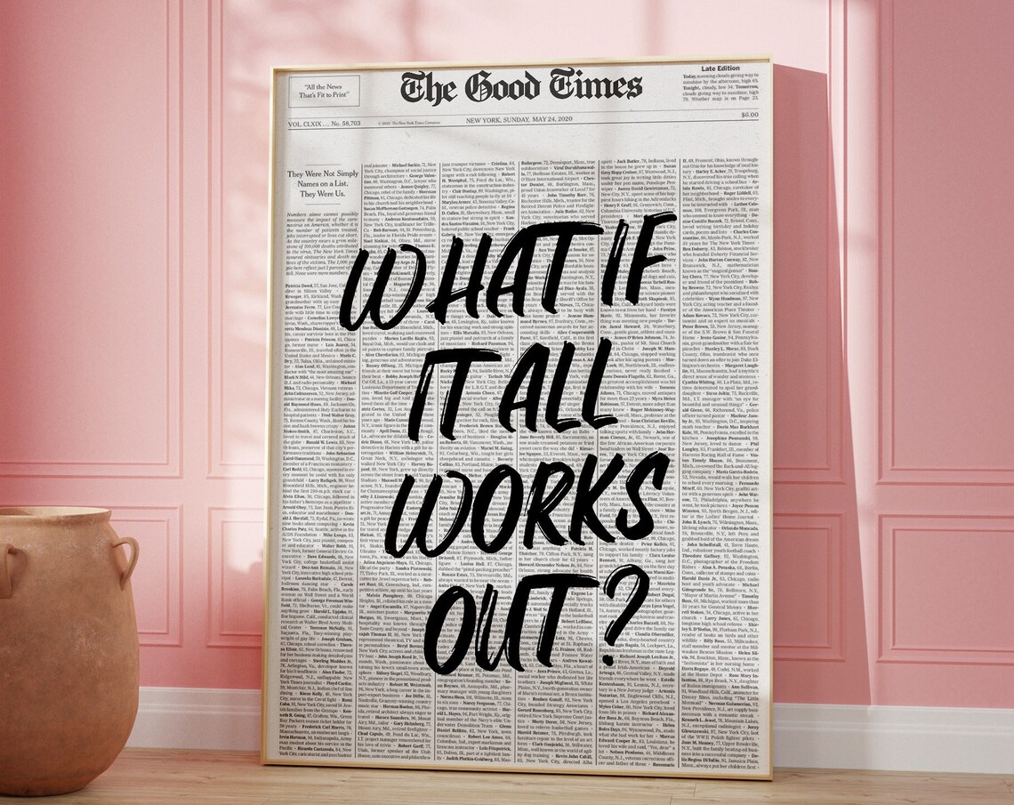 What If It All Works Out Retro Newspaper Quote Poster - Image 3