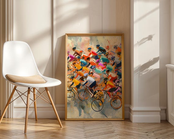 Cycling Race Watercolor Art Print