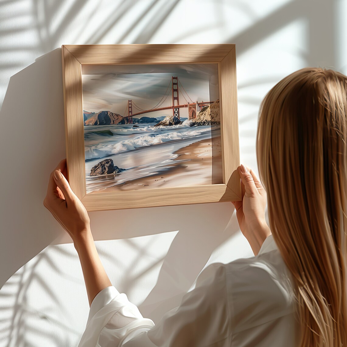 Golden Gate Bridge Sunset Waves Crashing San Francisco Travel Poster - Image 3