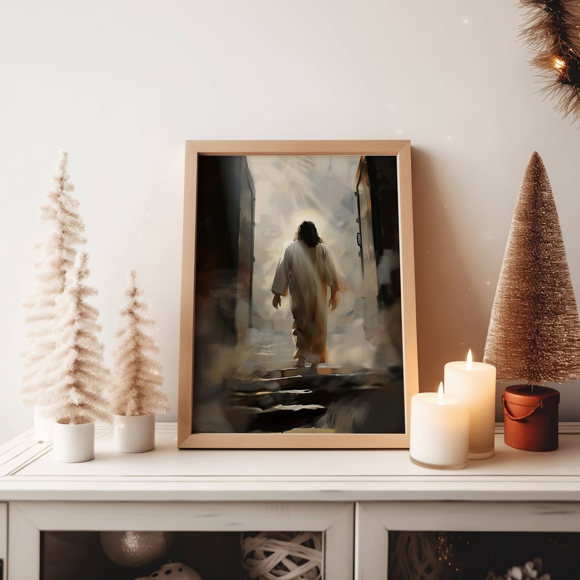 Jesus Resurrection Walking Out Of Tomb Into Light Christian Oil Painting Poster - Image 5