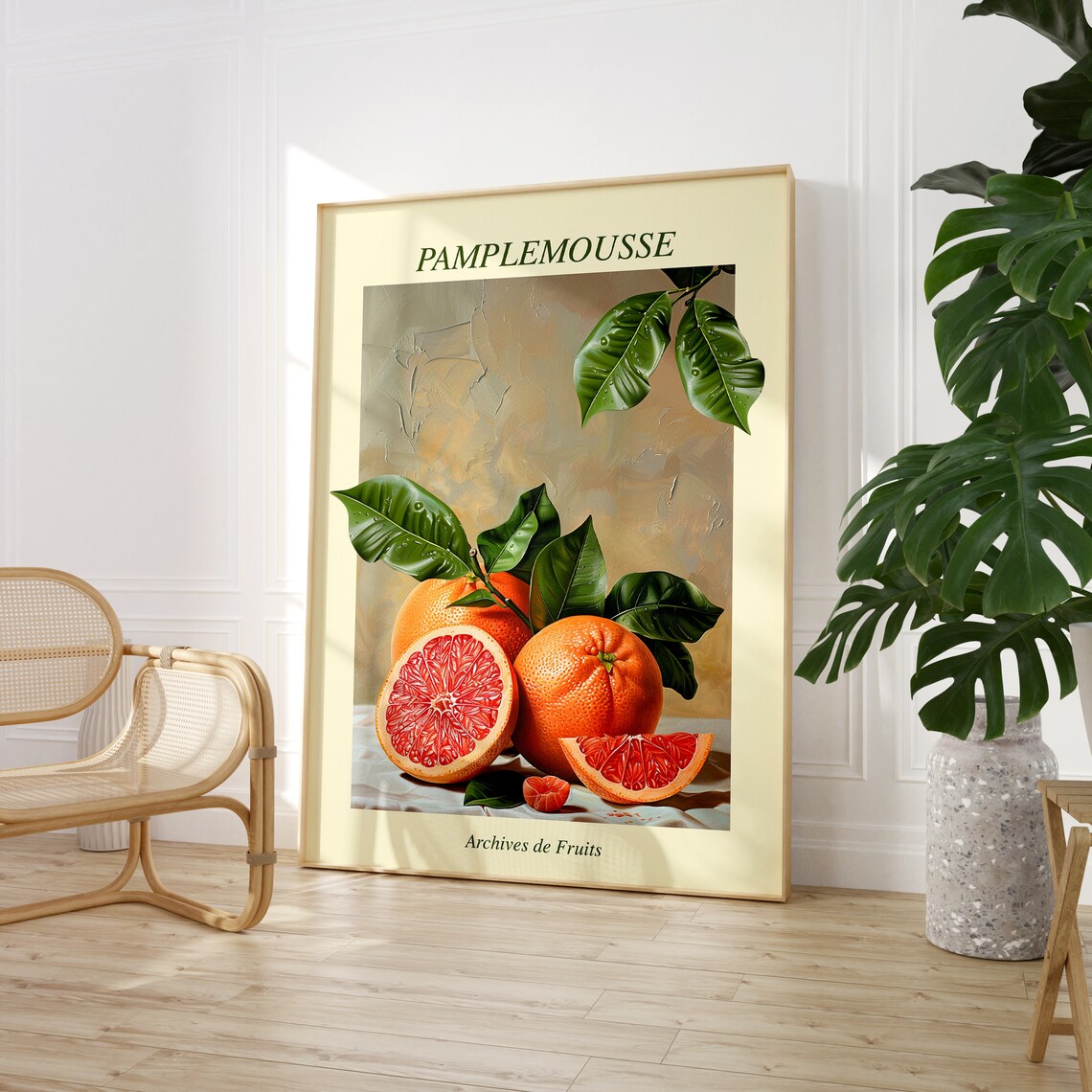 Kitchen Wall Art Grapefruit Prints Realistic Citrus Boho Kitchen Decor Citrus Wall Art Positive Artwork - Image 3