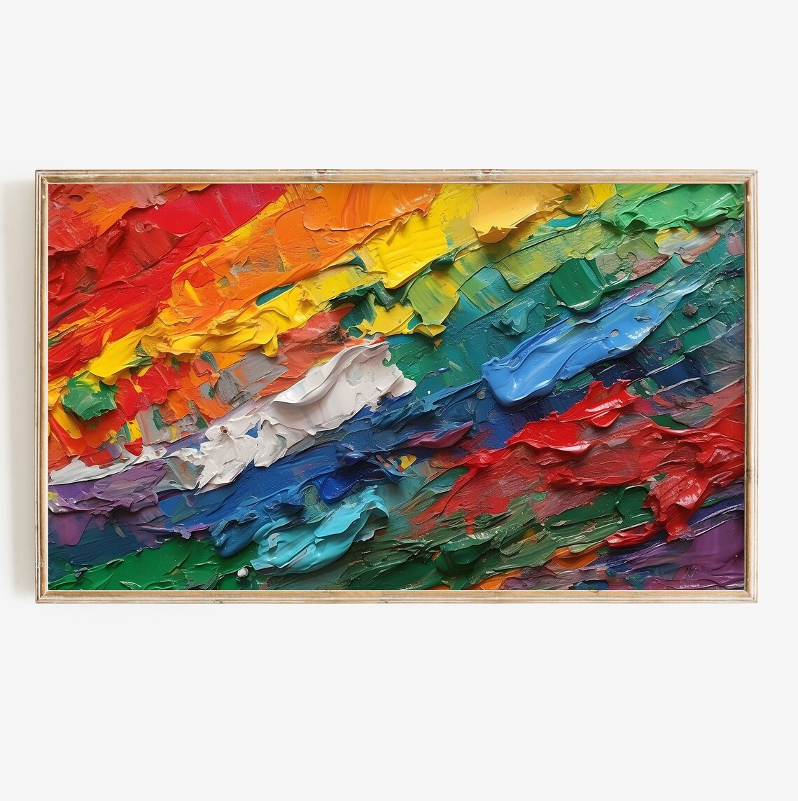 Pride Month Rainbow Flag Art Print, LGBTQ Decor