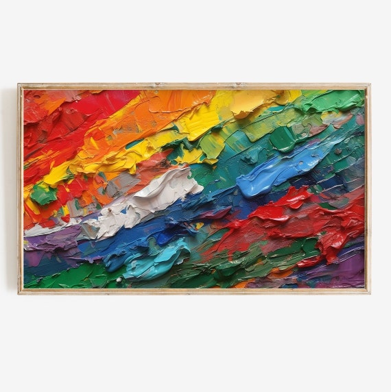 Pride Month Rainbow Flag Art Print, LGBTQ Decor