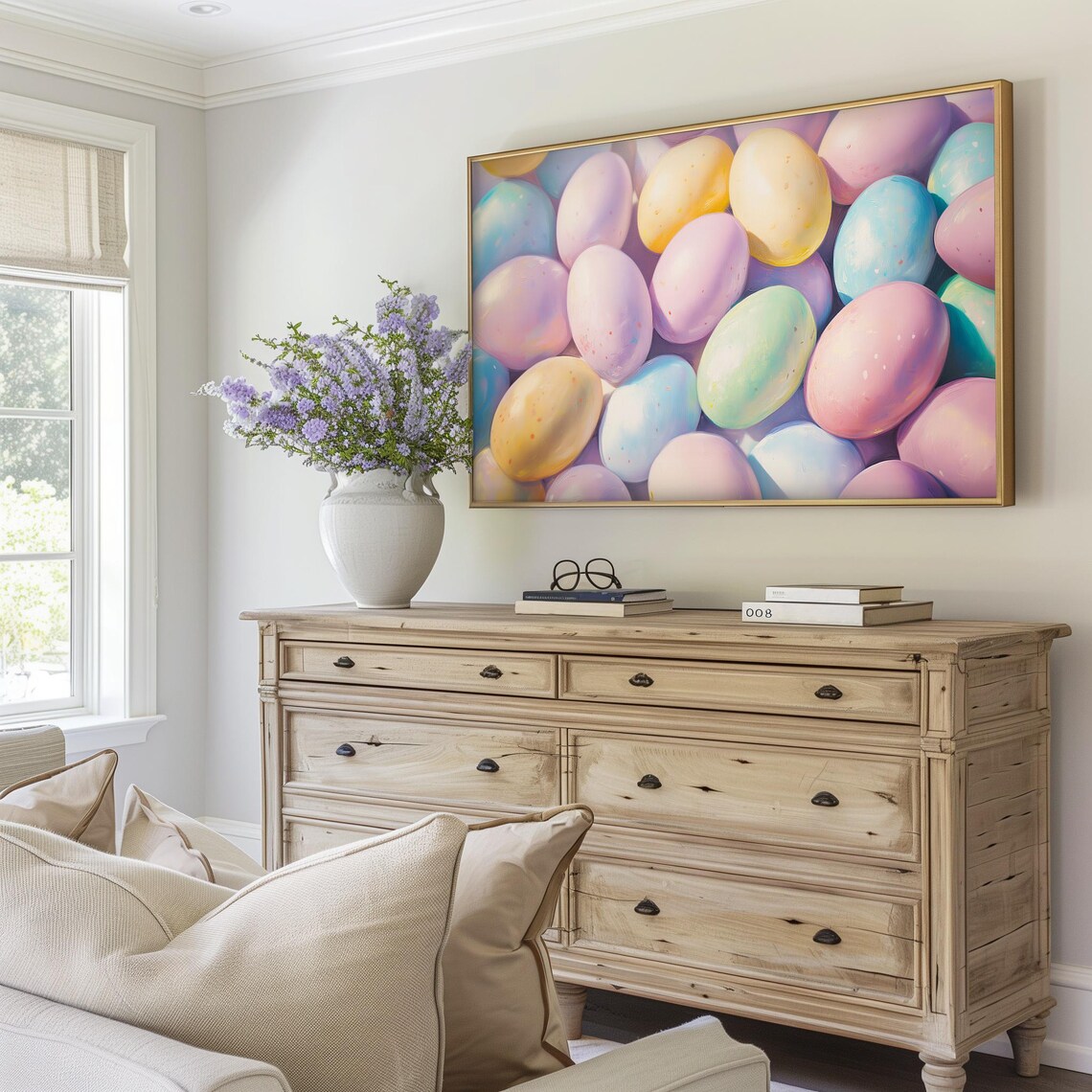Pastel Easter Egg Painting, Colorful Spring Backdrop - Image 5