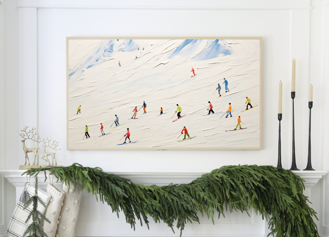 Abstract Winter Ski Snow Christmas Pop Art Poster - Image 6