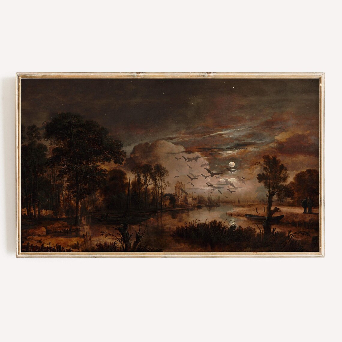 Halloween Dark Toned Fall Landscape Poster