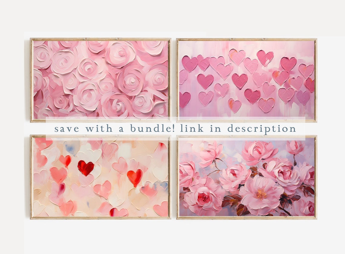 Blush Pink Rose Swirls Textured Abstract Floral Painting Poster - Image 2